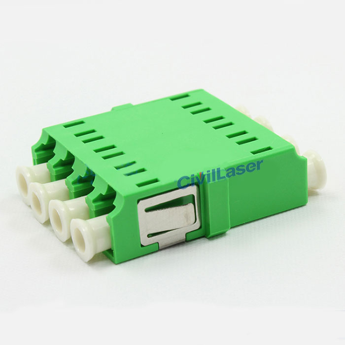 APC Connector LC 녹색 단일 모드 Four Core Fiber Optic Adapter